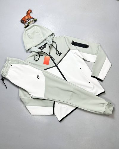 Nike Men Women Tech Fleece Tracksuits Set White Grey Sale UK