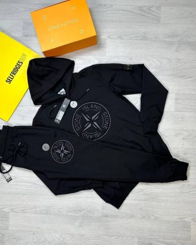 Stone Island Tracksuit in black color