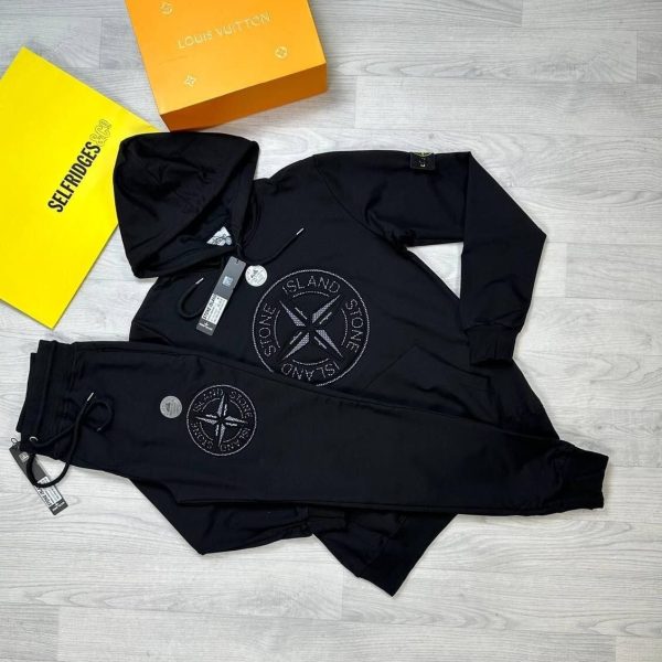 Stone Island Tracksuit in black color