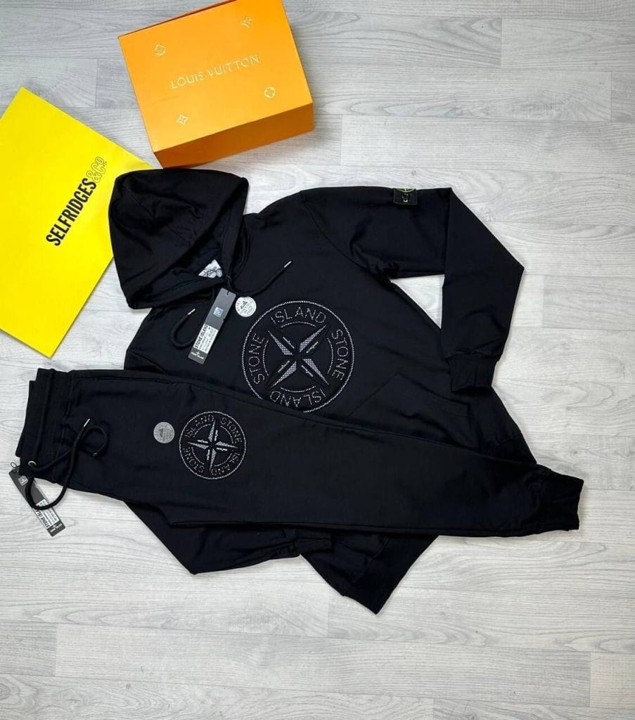 Stone Island Tracksuit in black color
