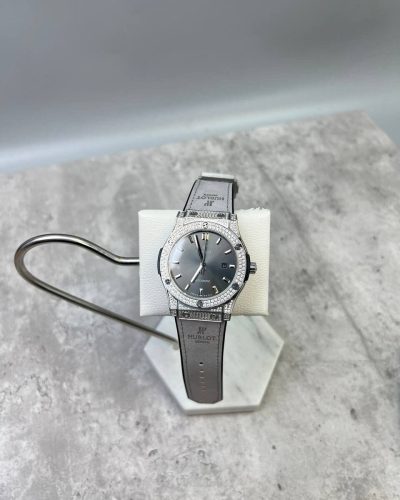 Hublot Classic Fusion Titanium Pave Watch in Grey