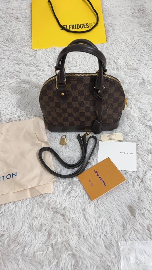 Louis Vuitton LV Square Box Replica Alma PM Crossbody Bag Brown Faux Leather Designer Handbag for Women Louis Vuitton LV Square Box Replica Alma PM Crossbody Bag Brown Faux Leather Designer Handbag for Women