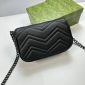 Gucci GG Marmont Super Mini Blondie Small Shoulder Leather In Black Color