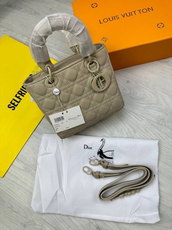 Mini Lady Dior Bag Ultramatte Cannage Calfskin Designer Handbag In Beige Colour Mini Lady Dior Bag Ultramatte Cannage Calfskin Designer Handbag In Beige Colour