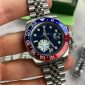 Rolex GMT Master II Ceramic Bezel Design With Silver Chain Strap