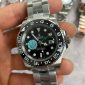 Rolex GMT Master II With Silver Chain Strap and Black Dial