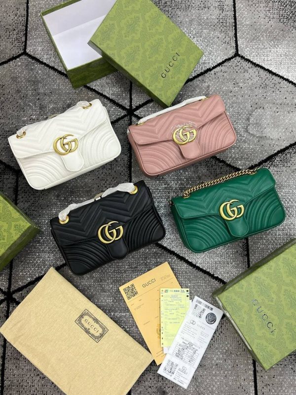 Gucci Marmont GG Logo Mini Bag Women's Leather Handbags in White, Green, Dusty Rose, & Black Colours