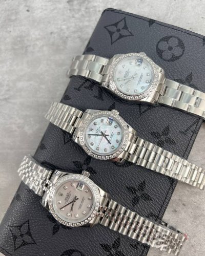 Rolex Datejust Diamond Dial Watch in Different Chain Straps