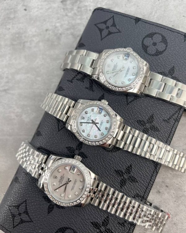 Rolex Datejust Diamond Dial Watch in Different Chain Straps