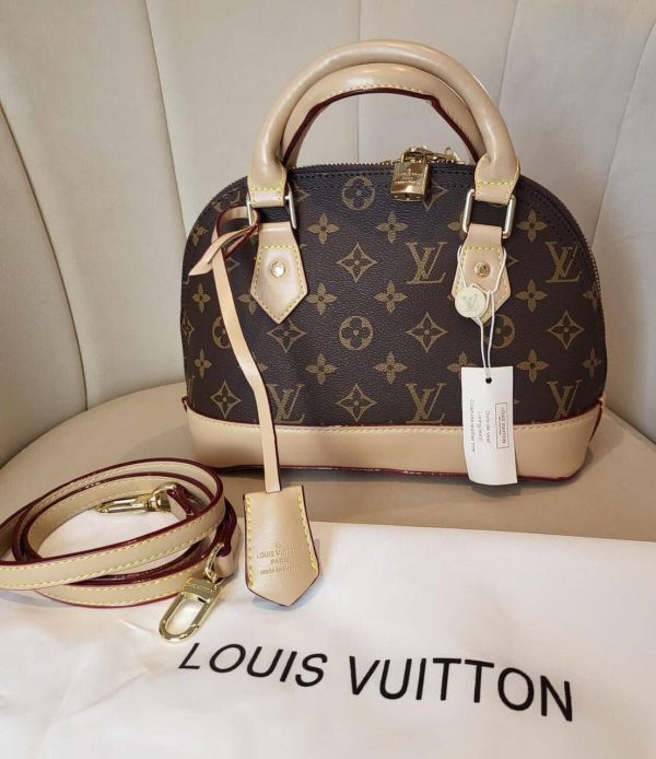 Louis Vuitton Monogram Replica Alma PM Crossbody Bag Brown Faux Leather Designer Handbag for Women Louis Vuitton Monogram Replica Alma PM Crossbody Bag Brown Faux Leather Designer Handbag for Women
