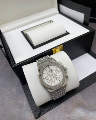 Oak with Silver Strap