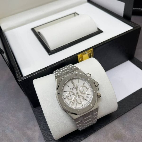 Oak with Silver Strap