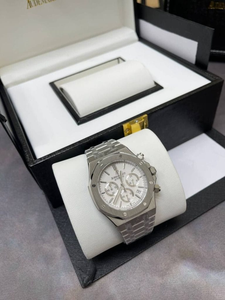 Oak with Silver Strap