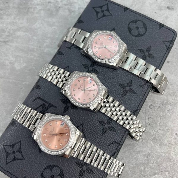 Rolex Datejust Pink Dial Watch in Different Chain Straps