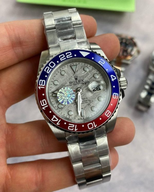 Rolex GMT Master II With Silver Chain Strap