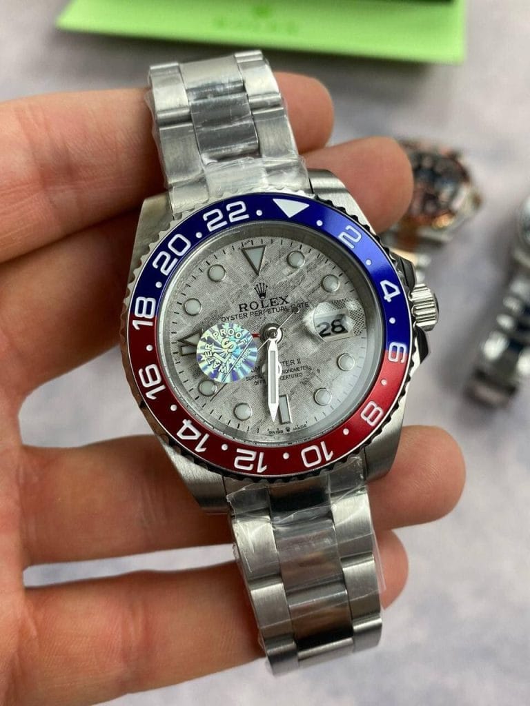 Rolex GMT Master II With Silver Chain Strap