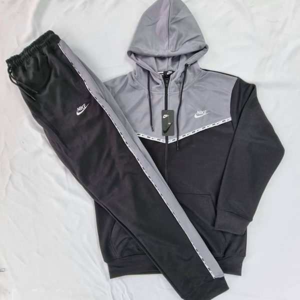 Nike Fleece Tracksuit in grey black color