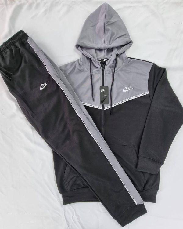 Nike Fleece Tracksuit in grey black color