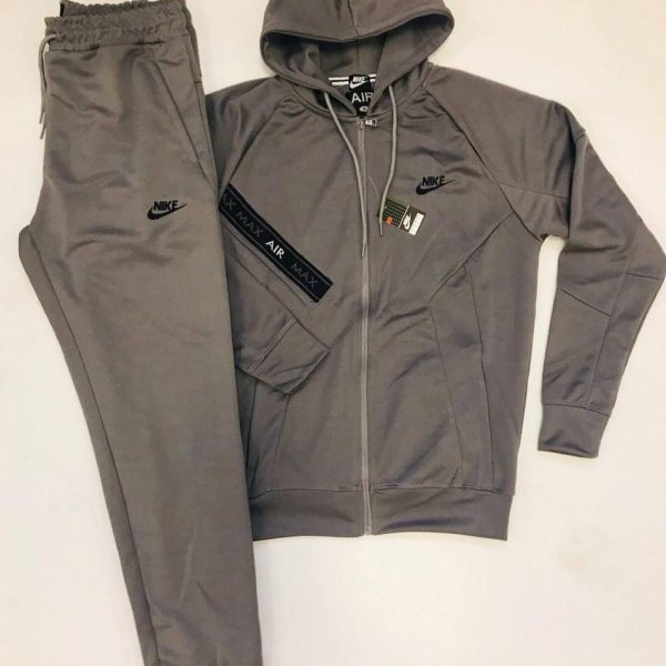 Nike Flex Vent Pro Tracksuit Old Season Tech Fleece Grey with Pullover Hoodie in brown color