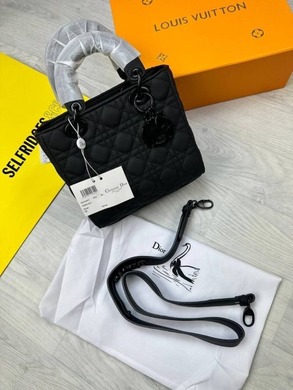 Mini Lady Dior Bag Ultramatte Cannage Calfskin Designer Handbag In Black Colour Mini Lady Dior Bag Ultramatte Cannage Calfskin Designer Handbag In Black Colour