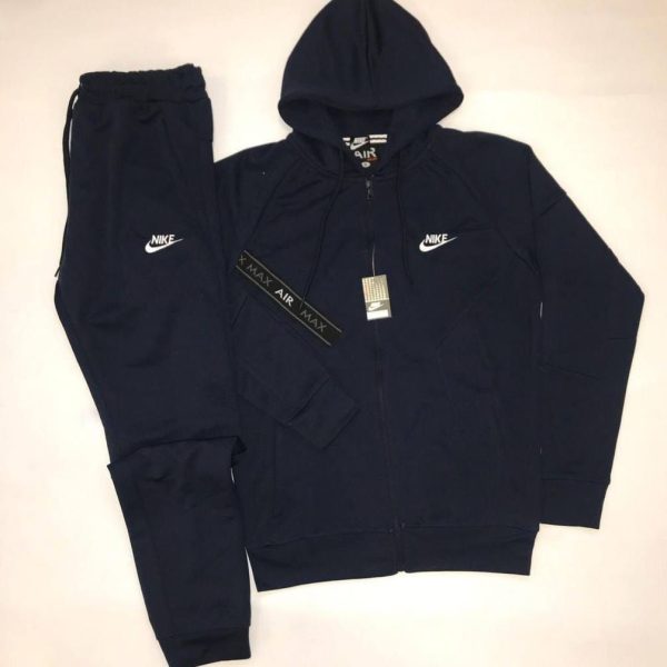 Nike Flex Vent Pro Tracksuit Old Season Tech Fleece Grey with Pullover Hoodie in navy blue color