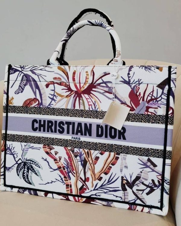 Christian Dior Flower Accents Book Tote Bag