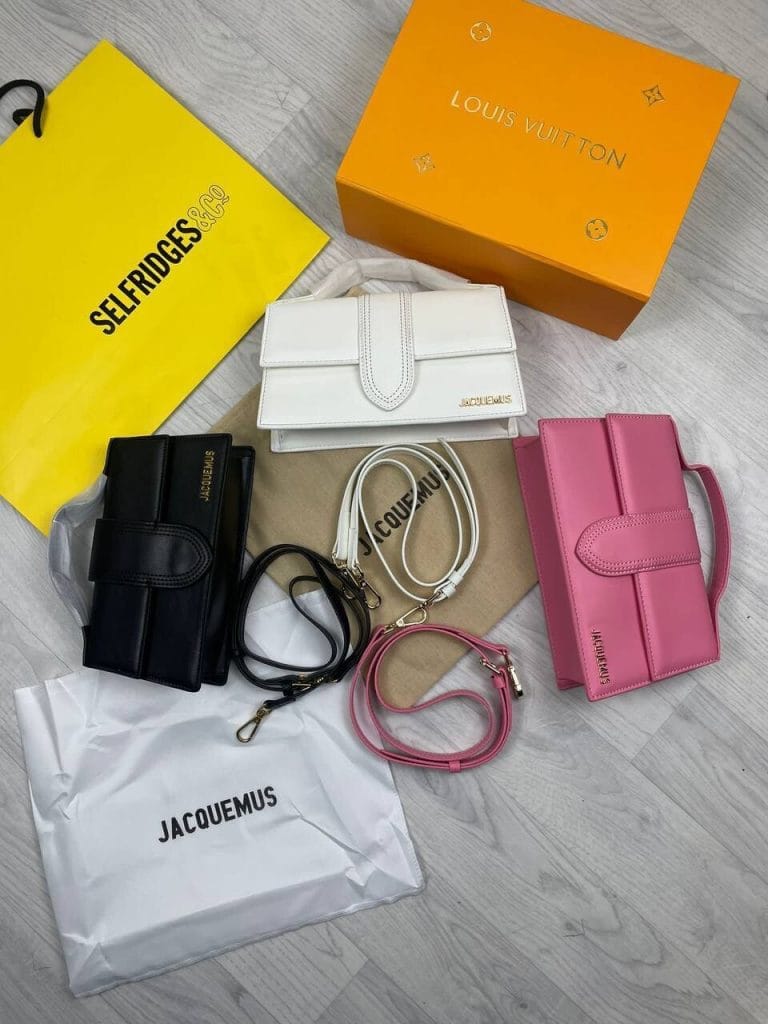 Jacquemus-Inspired A+ Replica Leather Shoulder Bag – Designer Style Mini Handbag with Handle & Long Strap (Black, White, Pink)