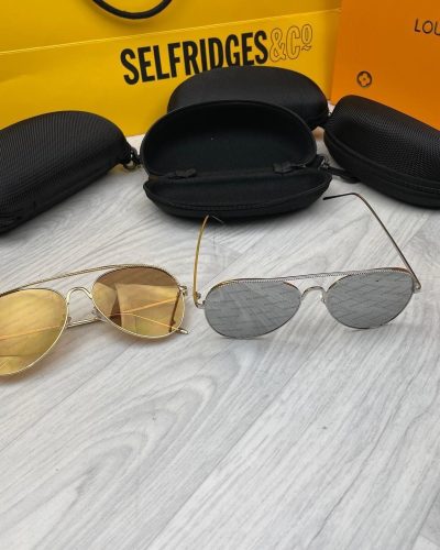 Balenciaga Men Women Metal Aviator Silver Golden Sunglasses