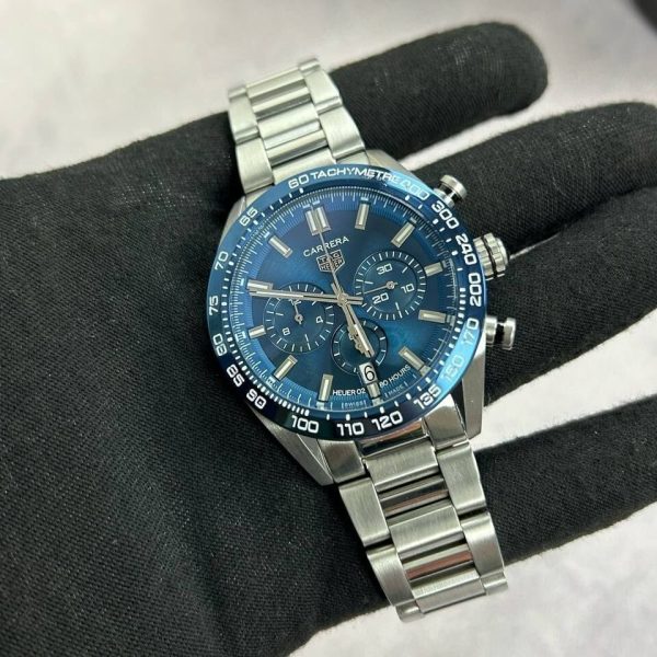 Silver Chain Strap and Blue Dial