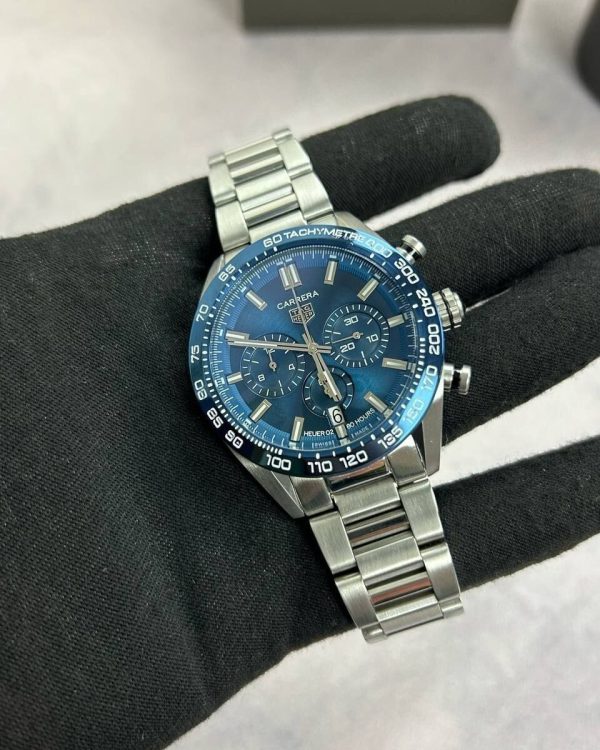Silver Chain Strap and Blue Dial