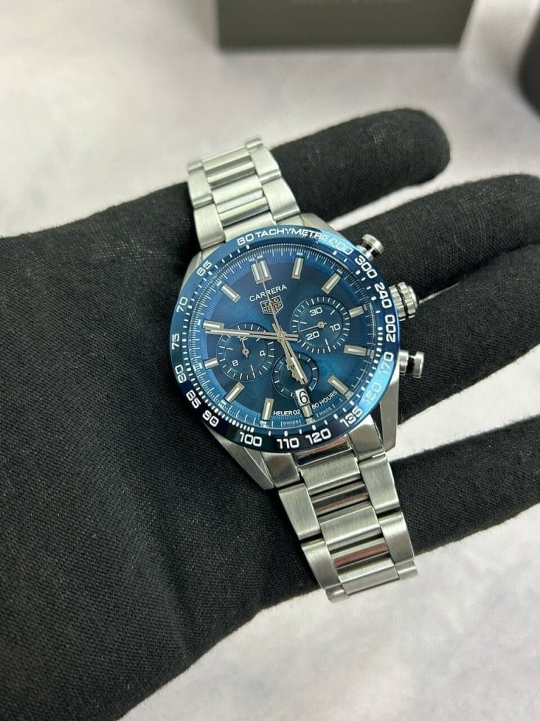 Silver Chain Strap and Blue Dial