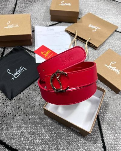 Christian Louboutin CL Logo Belt In Red Colour