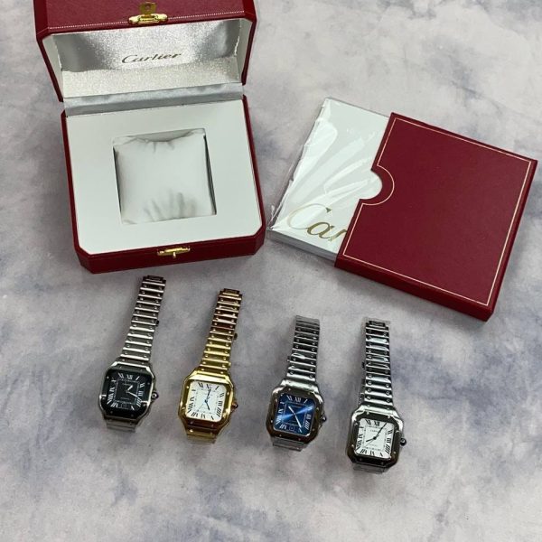Cartier Santos Watches with chain strap in multiple colors
