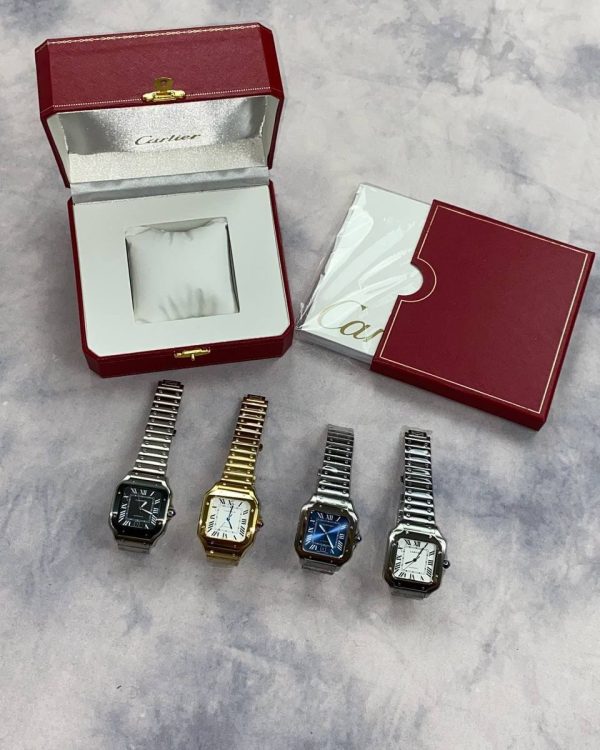 Cartier Santos Watches with chain strap in multiple colors
