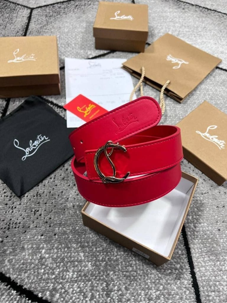 Christian Louboutin CL Logo Belt In Red Colour