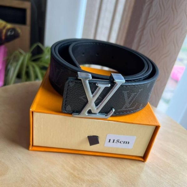 Louis Vuitton Monogram Graphite Luise Vitton Belt Men’s Women’s Rep Black Supreme Grey