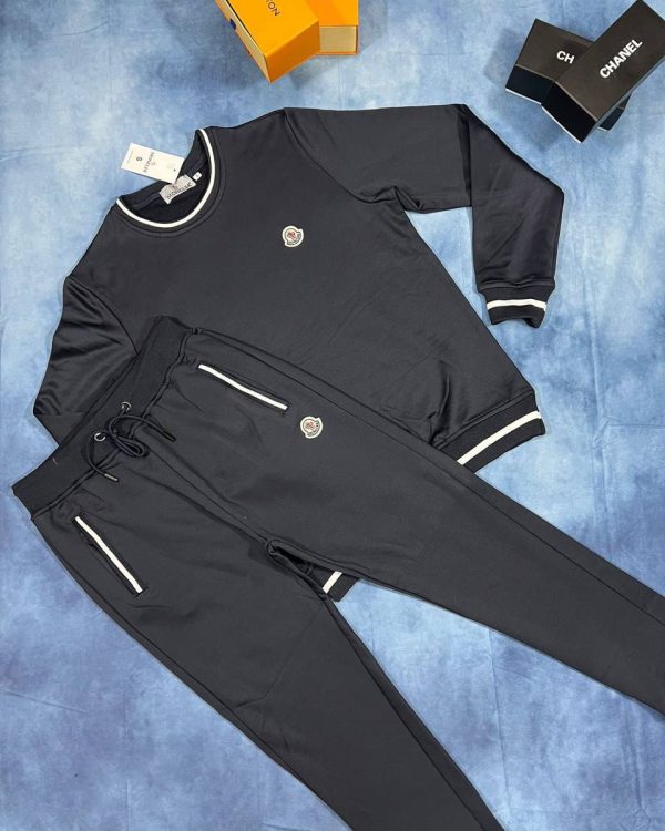 Moncler Men’s Women’s Reps Full Tracksuits Long Sleeves in navy blue color
