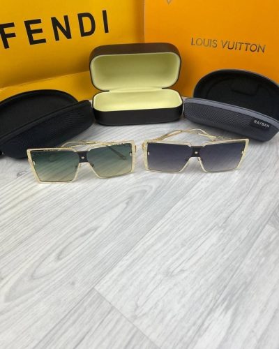 Chanel Men’s Women’s Square Frame Pale Purple Green Replica Sunglasses