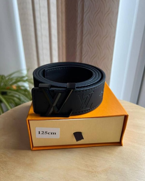 LV Mens Womens Replica Cheap Luise Vitton Ceinture Belts All Black Monogram Canvas Fake Supreme Copy Men Women Reps Belt With Silver Louis Vuitton Rep Buckle Men’s Women’s Ladies For sale UK With Box