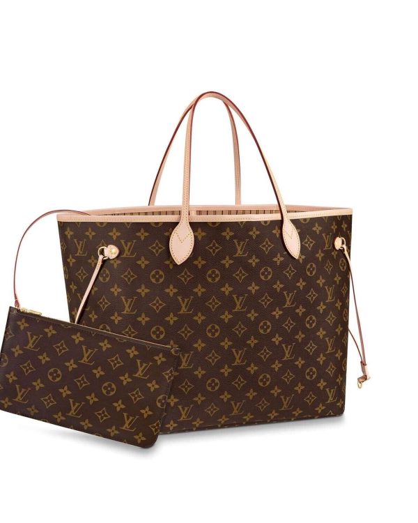 LV Louis Vuitton Damier Neverfull MM UK Big Tote Bag Brown Monogram Canvas for