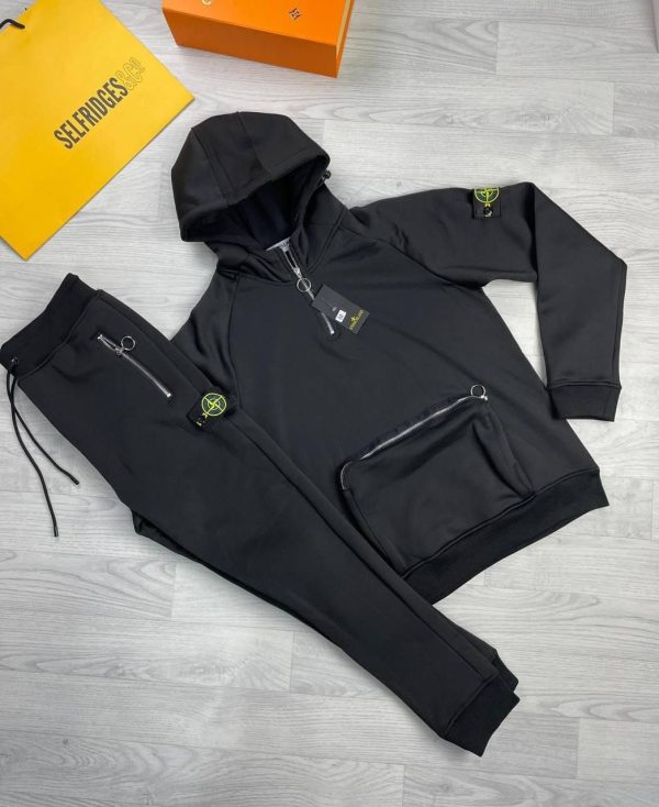 Moncler Men's Women's Replica Full Tracksuits With Hoodie in black color Moncler Men's Women's Replica Full Tracksuits With Hoodie in black color