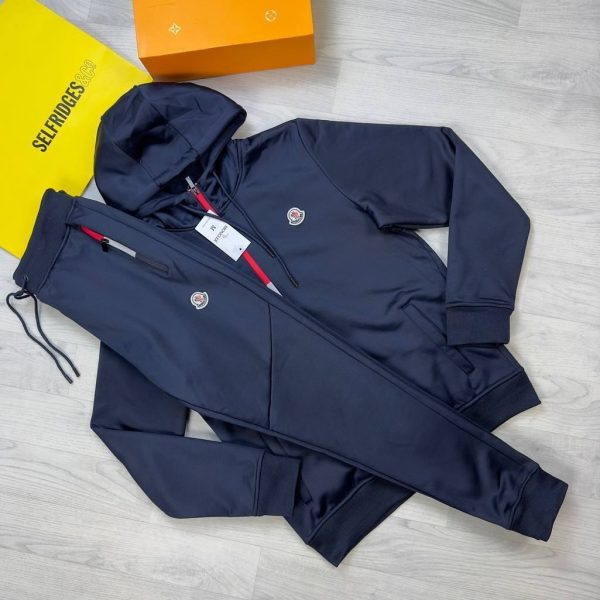 Moncler Men's Women's Replica Full Tracksuits Hoodie in blue color