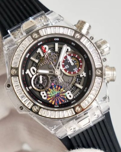 Hublot Big Bang Unico Diamond Bezel with White Rubber Strap