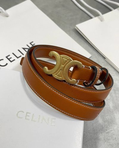 Celine Triomphe Belts In Brown Color
