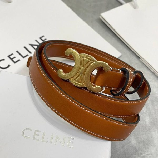 Celine Triomphe Belts In Brown Color
