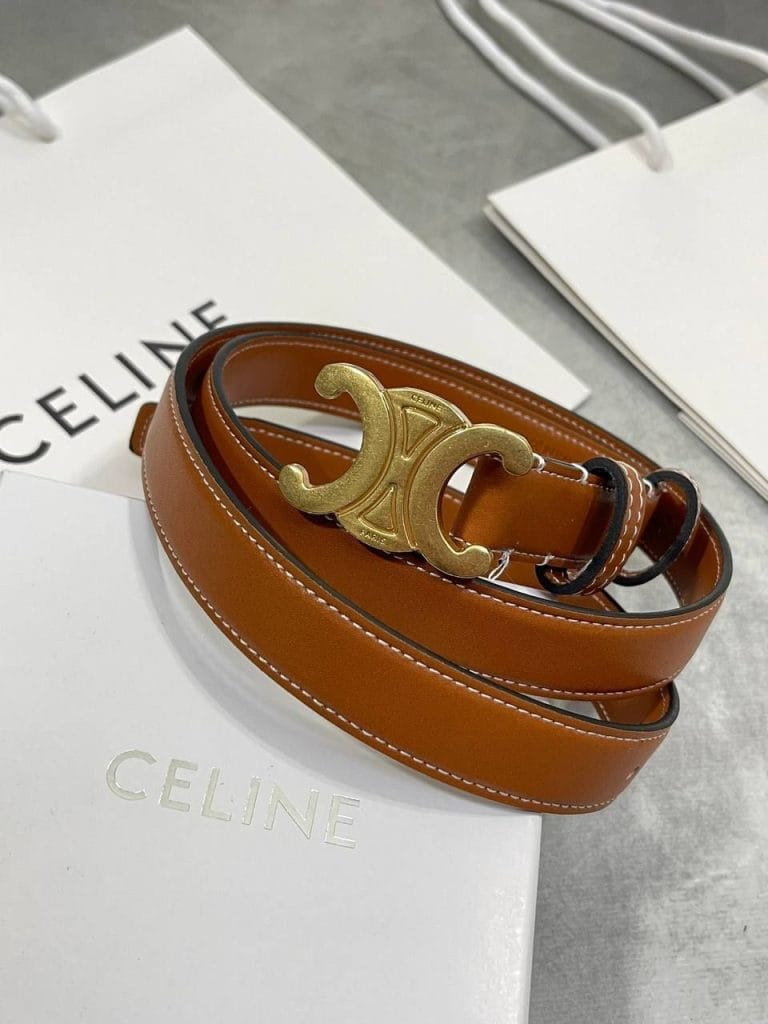 Celine Triomphe Belts In Brown Color