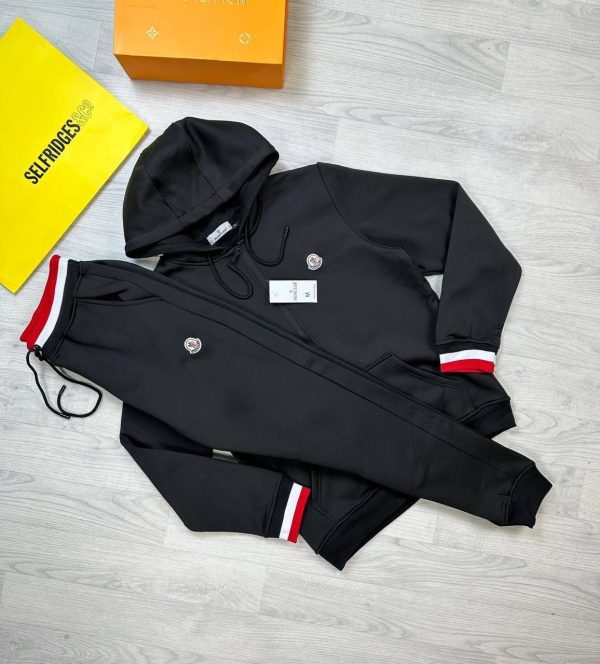 Moncler Men Women Rep Full Tracksuits Hoodie in black color Moncler Men Women Rep Full Tracksuits Hoodie in black color