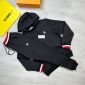 Moncler Men Women Rep Full Tracksuits Hoodie in black color