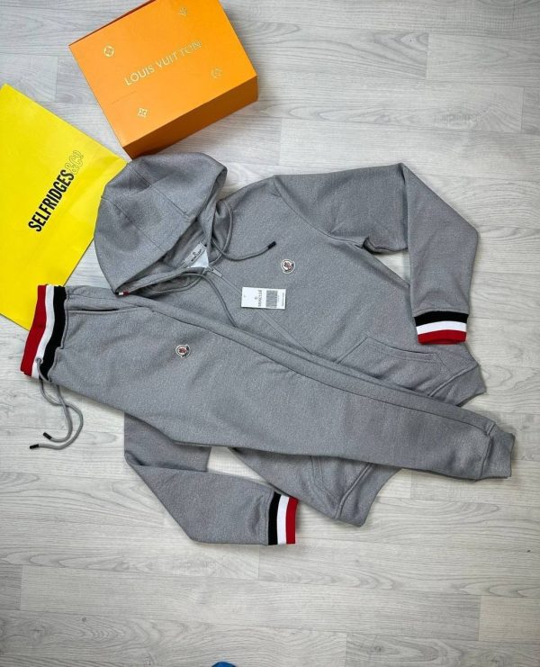 Moncler Men Women Rep Full Tracksuits Hoodie in grey color Moncler Men Women Rep Full Tracksuits Hoodie in grey color