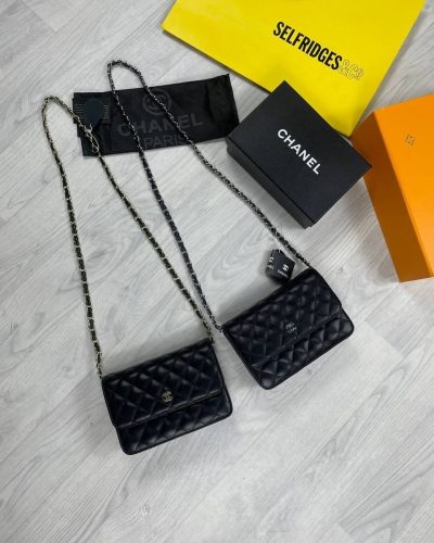 Chanel Grained Calfskin Mini Flap Bag Premium A+ Replica with Gold & Silver Chain Strap